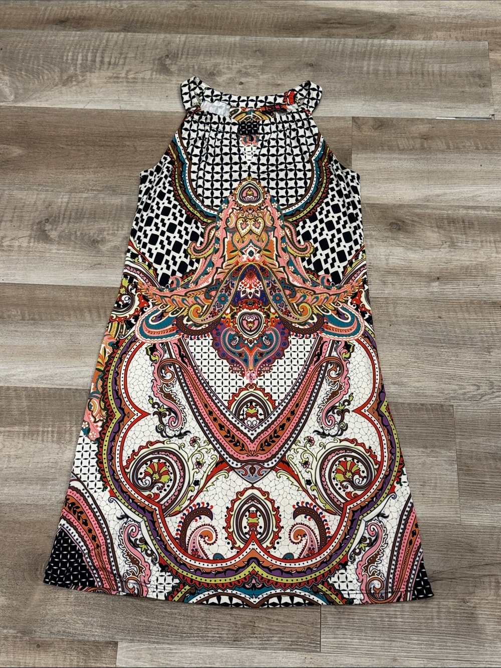 Isle by Melis Kozan Torcello Keyhole Palermo Midi Shift Dress Made in Turkey